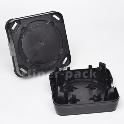 Capacidad 25pcs embalaje de obleas semiconductor caja de negro conductor de PP Wafer horizontal transportador