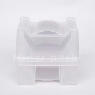 Contenedor de obleas de estilo vertical de material de PP transparente 8' 'caja de envío de obleas para obleas de silicio